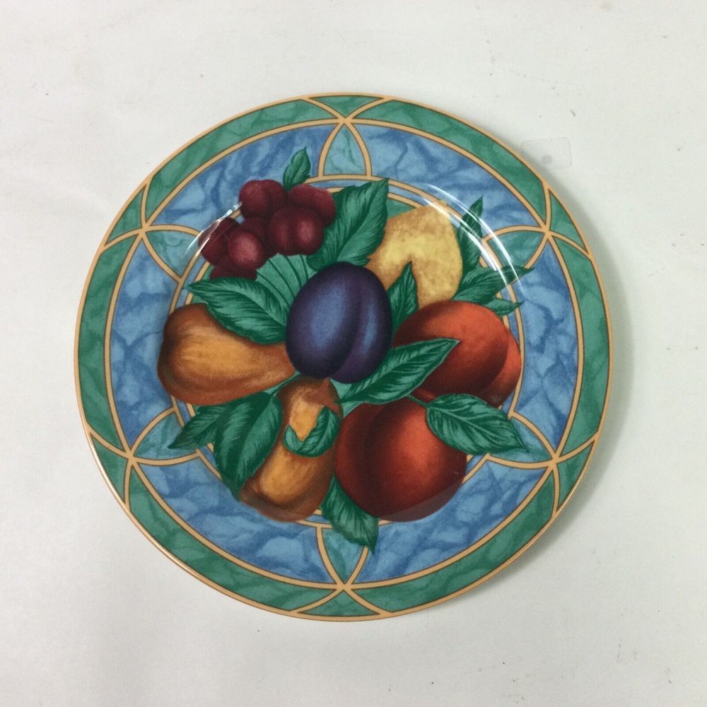 Victoria Beale Forbidden Fruit 8in Bread Plate fine porcelain‎ 9024 Set of 4